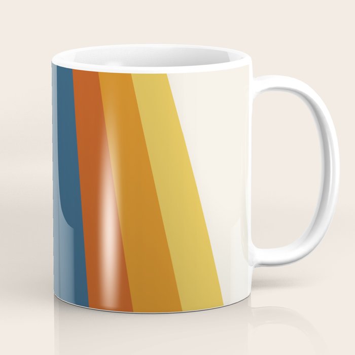 Bright 70's Retro Stripes Coffee Mug Gallery Image 1