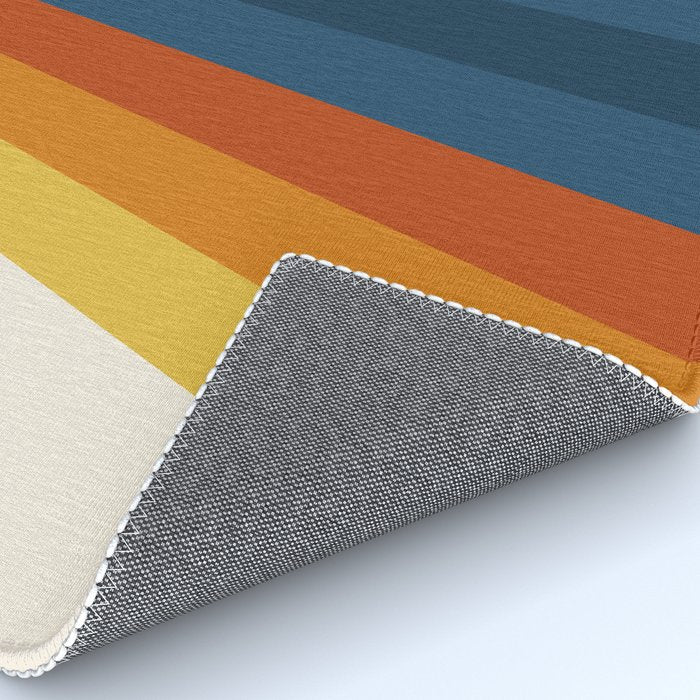Bright 70's Retro Stripes Rug Gallery Image 4