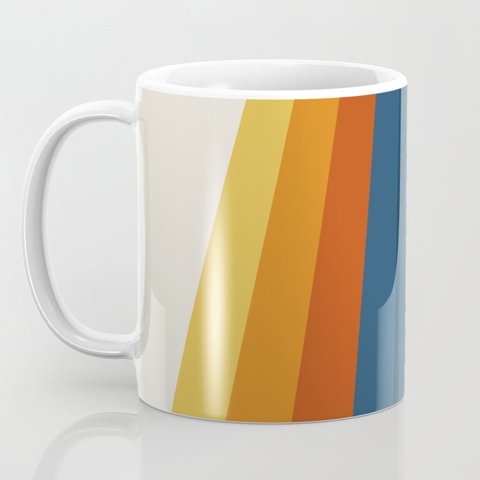 Bright 70's Retro Stripes Coffee Mug Gallery Image 3