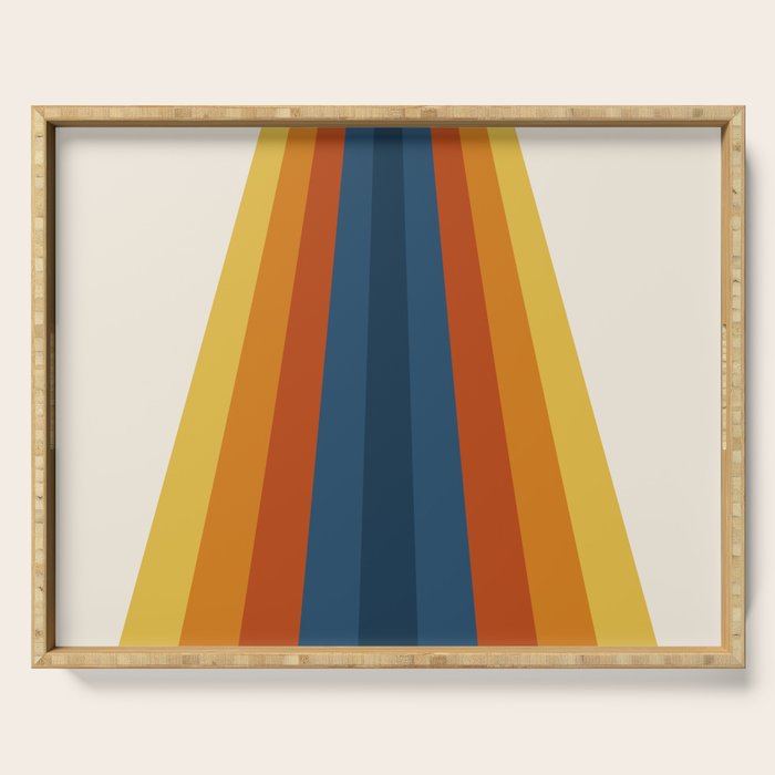 Bright 70's Retro Stripes Serving Tray Gallery Image 1