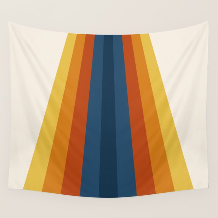Bright 70's Retro Stripes Wall Tapestry Gallery Image 4