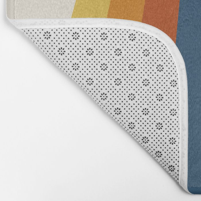 Bright 70's Retro Stripes Bath Mat Gallery Image 2