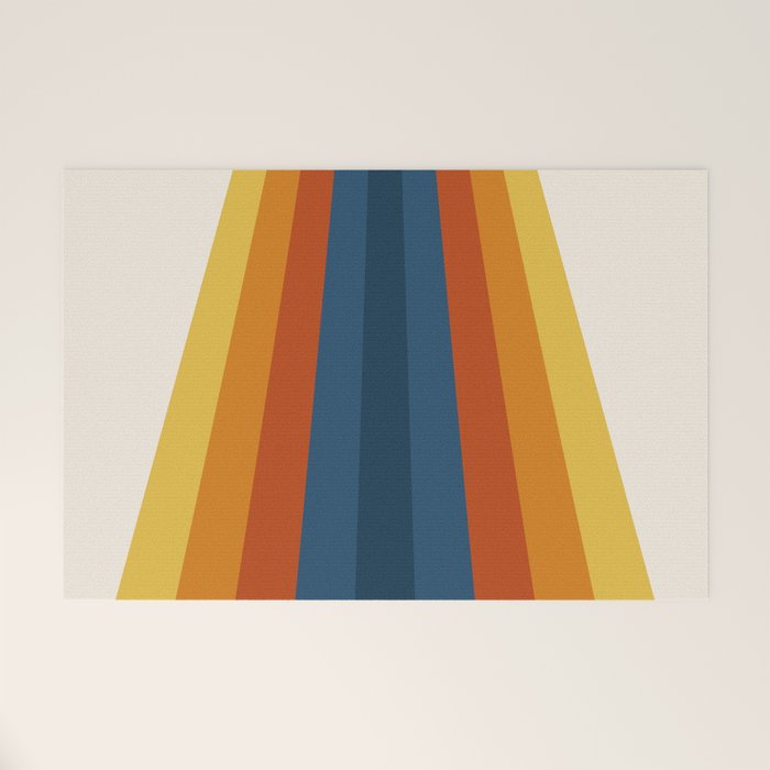 Bright 70's Retro Stripes Welcome Mat Gallery Image 1