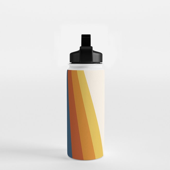 Bright 70's Retro Stripes Water Bottle Gallery Image 2
