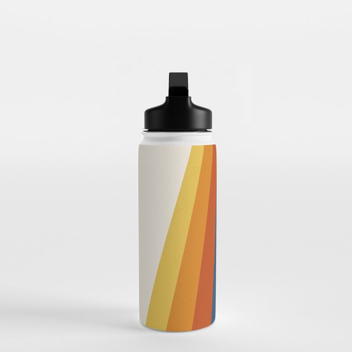 Bright 70's Retro Stripes Water Bottle Gallery Image 3