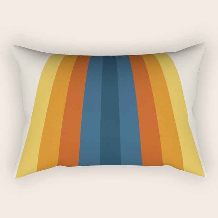 Bright 70's Retro Stripes Rectangular Pillow Gallery Image 2