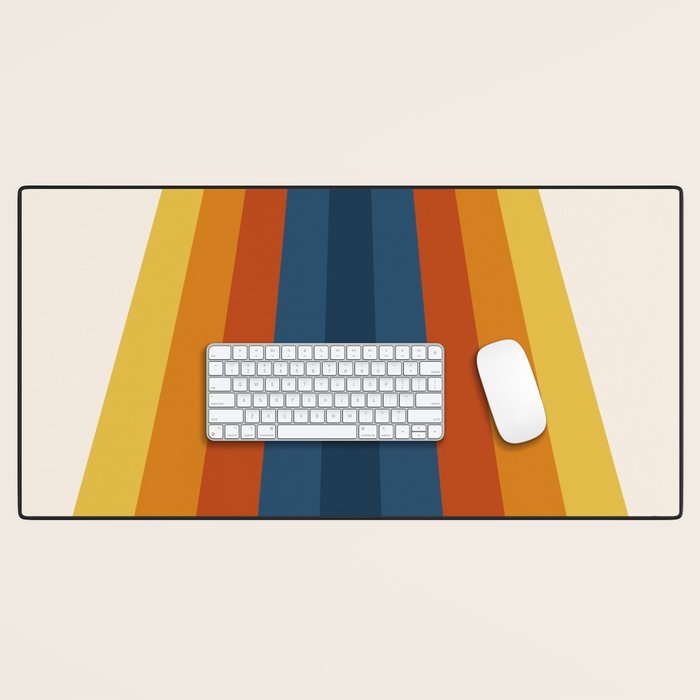 Bright 70's Retro Stripes Desk Mat Gallery Image 1