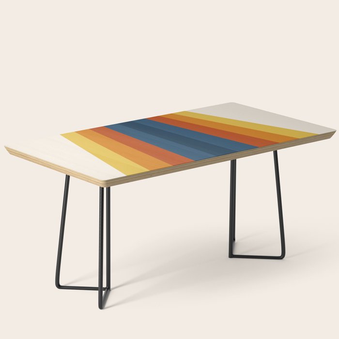 Bright 70's Retro Stripes Coffee Table Gallery Image 1