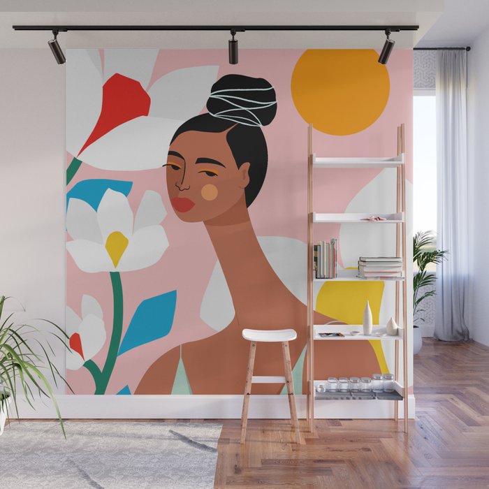 Boho Top Knot Wall Mural Gallery Image 1