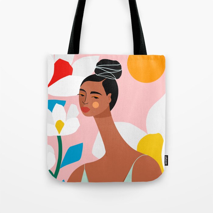 Boho Top Knot Tote Bag Gallery Image 1