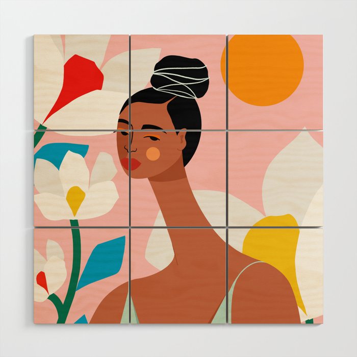 Boho Top Knot Wood Wall Art Gallery Image 1