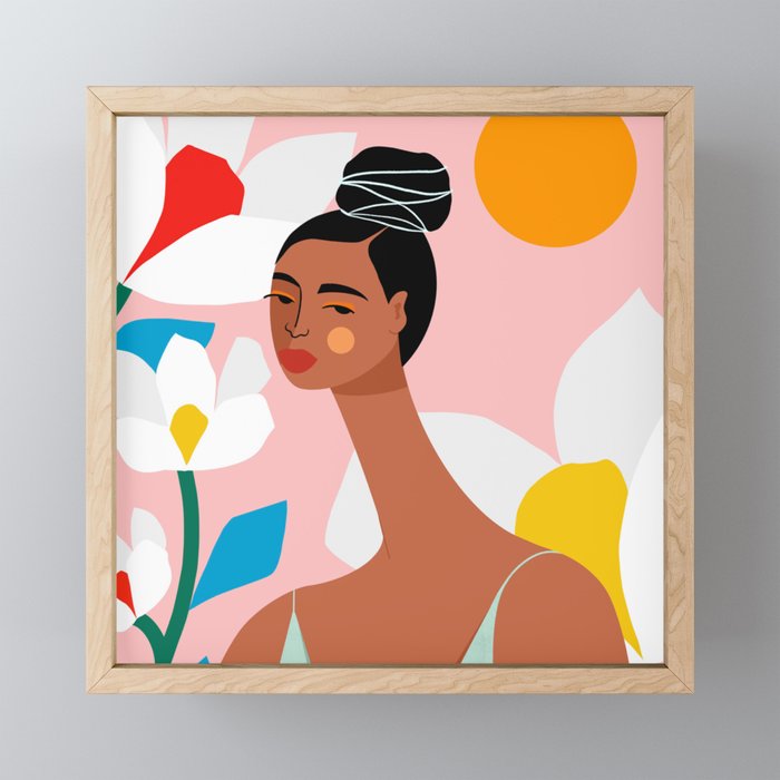 Boho Top Knot Mini Art Print Gallery Image 1