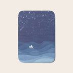 blue ocean waves, sailboat ocean stars Bath Mat Gallery Image 1