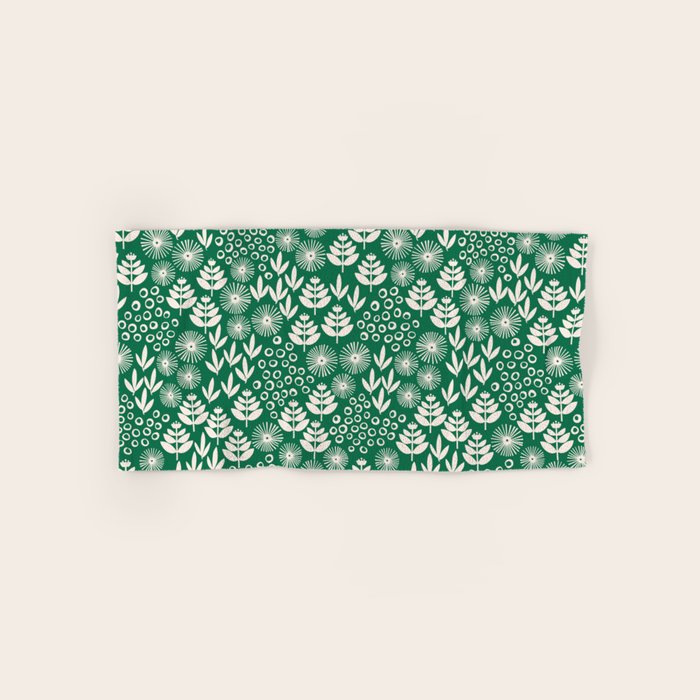Retro Forest Flora Pattern Bath Towel Gallery Image 1