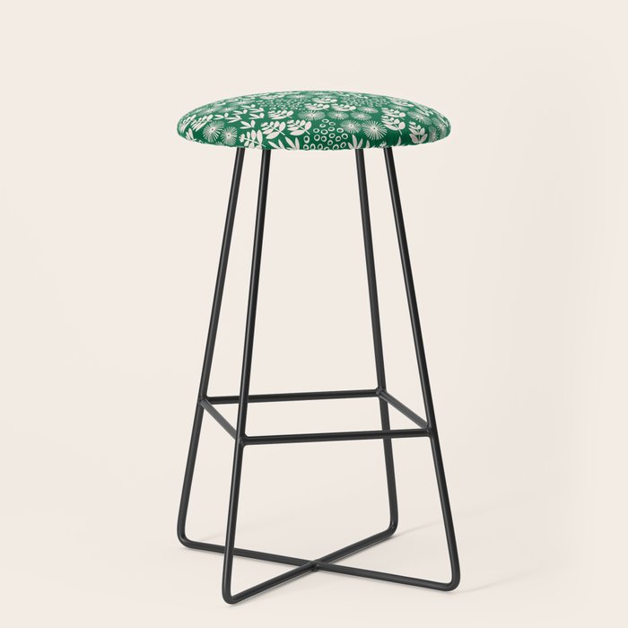 Retro Forest Flora Pattern Stool Gallery Image 1