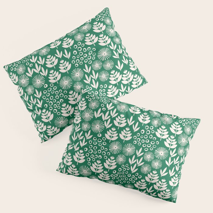 Retro Forest Flora Pattern Pillow Sham Gallery Image 3