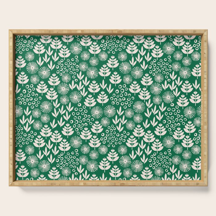 Retro Forest Flora Pattern Serving Tray Gallery Image 1