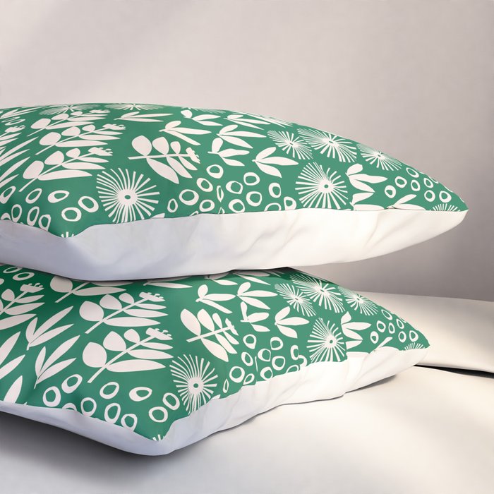 Retro Forest Flora Pattern Pillow Sham Gallery Image 3