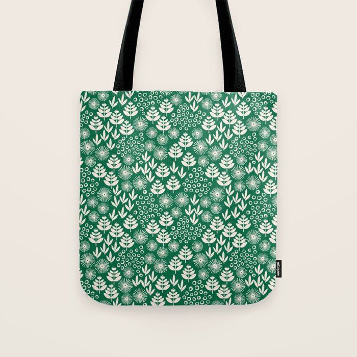 Retro Forest Flora Pattern Tote Bag Gallery Image 1