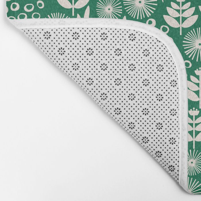 Retro Forest Flora Pattern Bath Mat Gallery Image 2