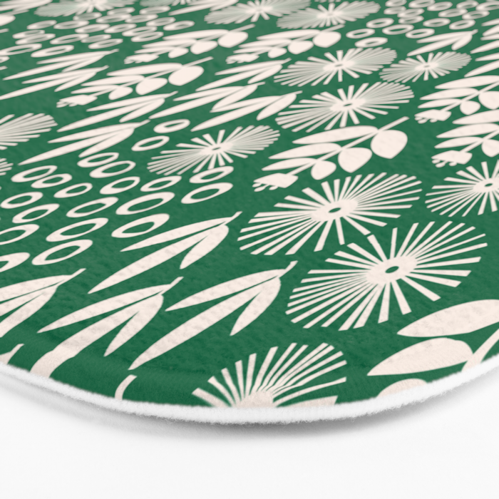 Retro Forest Flora Pattern Bath Mat Gallery Image 3