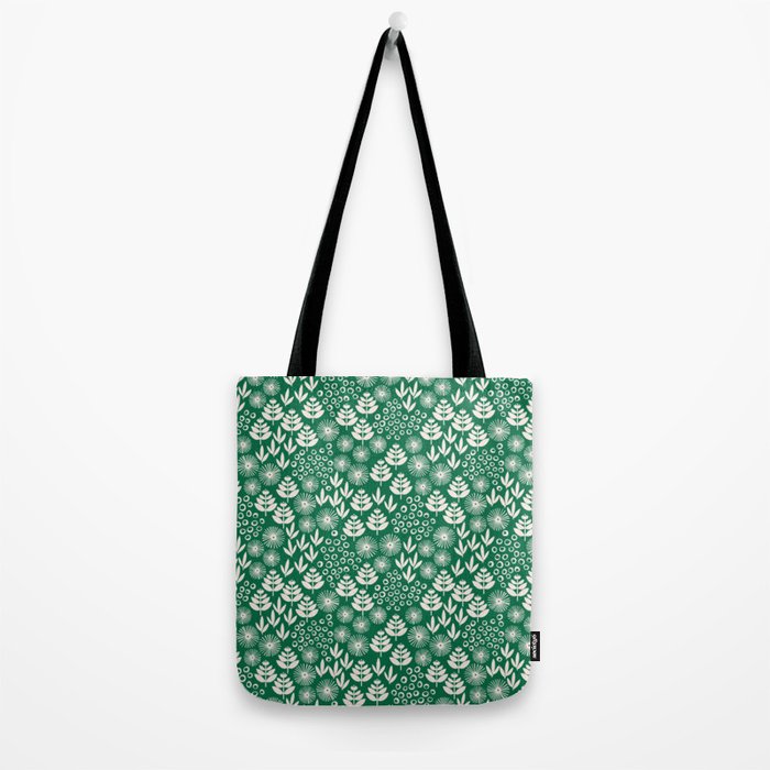 Retro Forest Flora Pattern Tote Bag Gallery Image 2