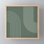 Geometric Lines in Sage Green 5 (Rainbow Abstraction) Mini Art Print Gallery Image 1