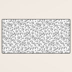 Fun black and white cartoon doodle pattern Desk Mat Gallery Image 3