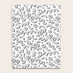 Fun black and white cartoon doodle pattern Notebook Gallery Image 4