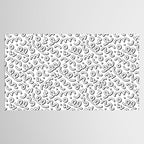 Fun black and white cartoon doodle pattern Tablecloth Gallery Image 2
