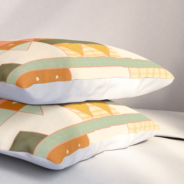 Vintage Quilt Square Pillow Sham Gallery Image 3