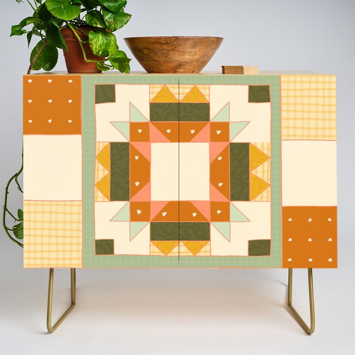 Vintage Quilt Square Credenza Gallery Image 1