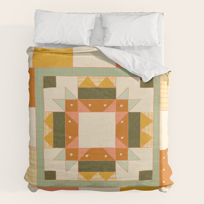 Vintage Quilt Square Duvet Cover Gallery Image 2