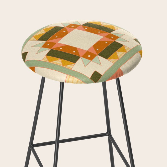 Vintage Quilt Square Stool Gallery Image 2