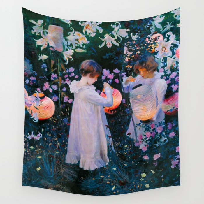 John Singer Sargent Oeillet, Lily, Lily, Rose (1886) Wall Tapestry Gallery Image 4