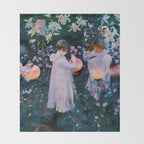 John Singer Sargent Oeillet, Lily, Lily, Rose (1886) Throw Blanket Gallery Image 2