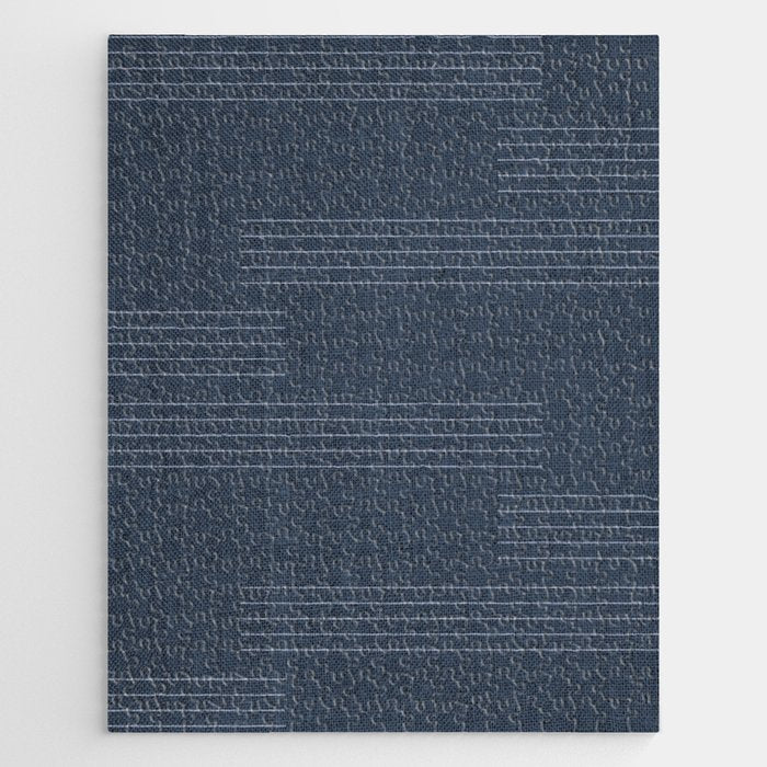 Minimal Striped Pattern, Navy Blue Jigsaw Puzzle Gallery Image 1