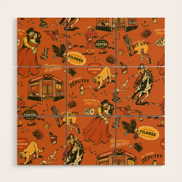 Old West-Inspired Vintage Pattern Wood Wall Art Gallery Image 1