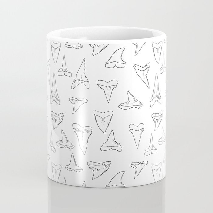 SHARK TEETH PATTERN-white Coffee Mug Gallery Image 4