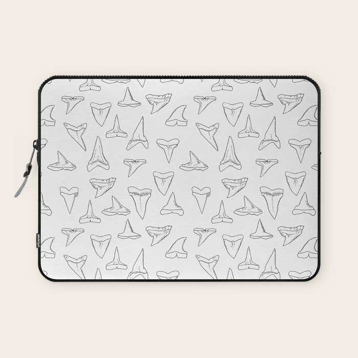 SHARK TEETH PATTERN-white Laptop Sleeve Gallery Image 1