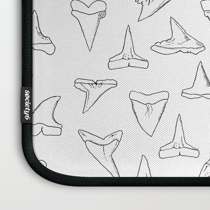 SHARK TEETH PATTERN-white Laptop Sleeve Gallery Image 3