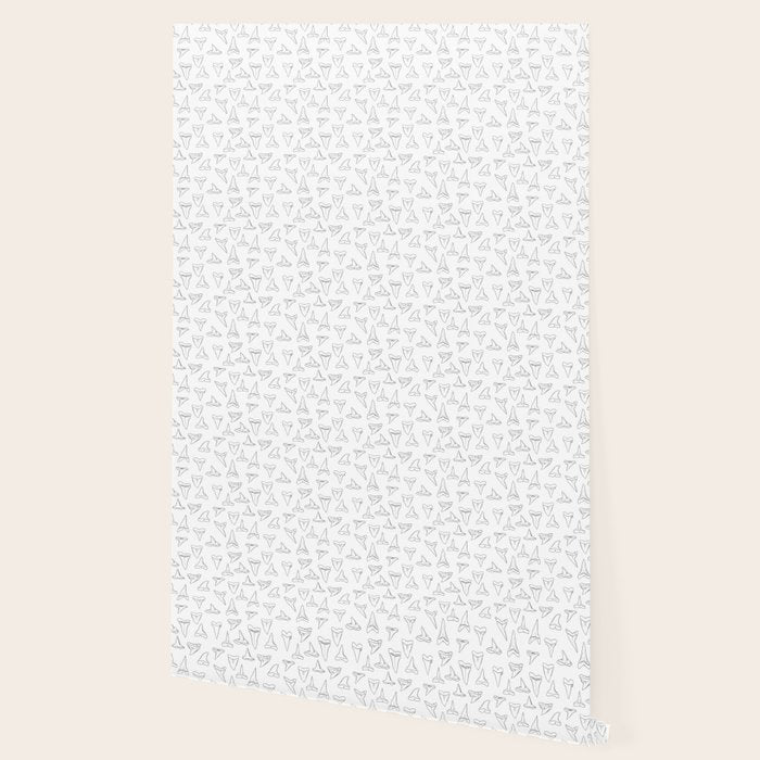 SHARK TEETH PATTERN-white Wallpaper Gallery Image 2