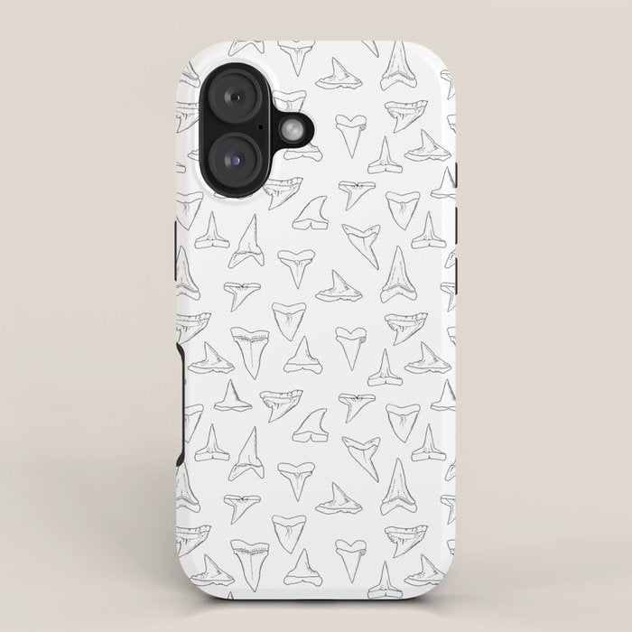 SHARK TEETH PATTERN-white iPhone Case Gallery Image 1