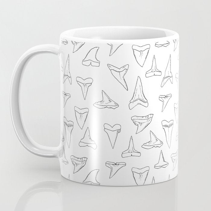 SHARK TEETH PATTERN-white Coffee Mug Gallery Image 3