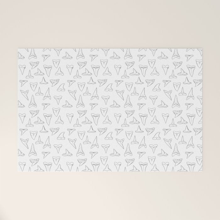SHARK TEETH PATTERN-white Welcome Mat Gallery Image 1