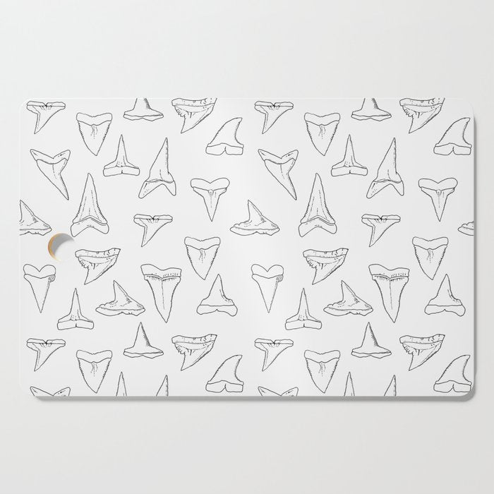 SHARK TEETH PATTERN-white Cutting Board Gallery Image 1