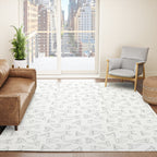 SHARK TEETH PATTERN-white Rug Gallery Image 4
