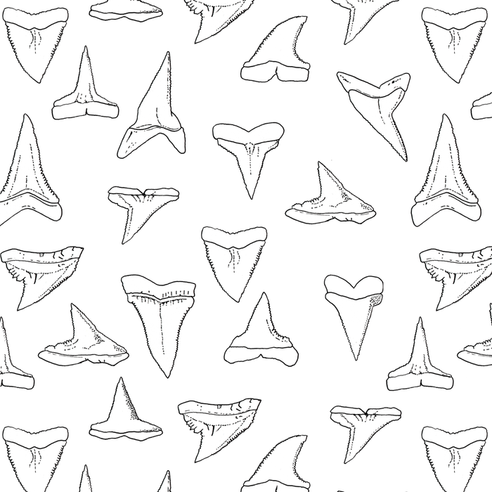 SHARK TEETH PATTERN-white Coffee Mug Gallery Image 2
