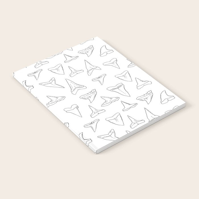 SHARK TEETH PATTERN-white Notebook Gallery Image 2