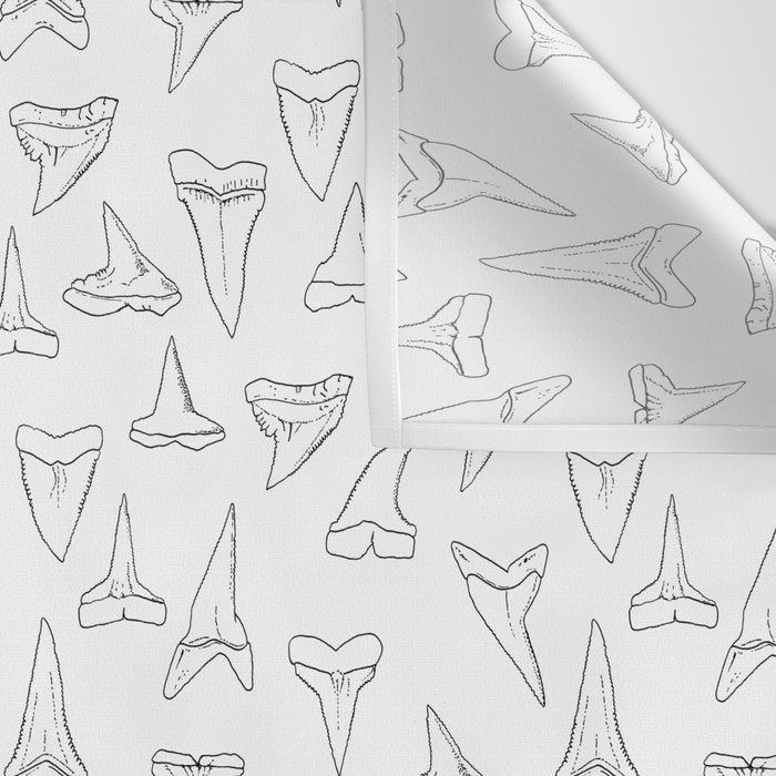 SHARK TEETH PATTERN-white Wall Tapestry Gallery Image 3